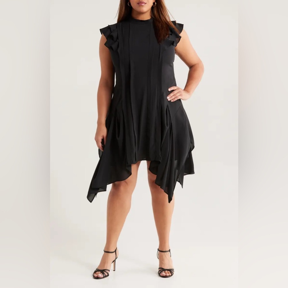 Chelsea28 Black Asymmetrical Dress
